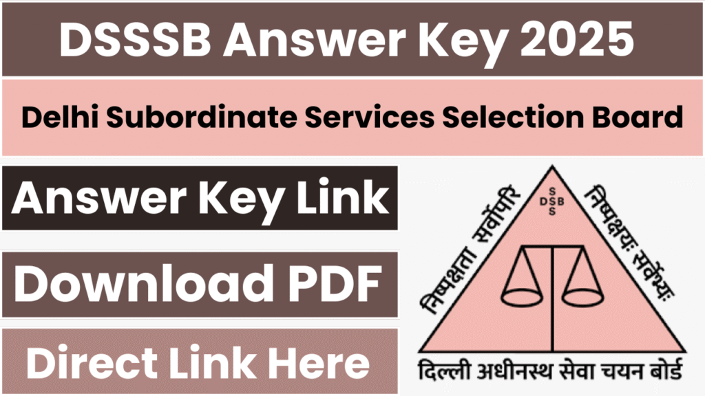 DSSSB Answer Key 2025