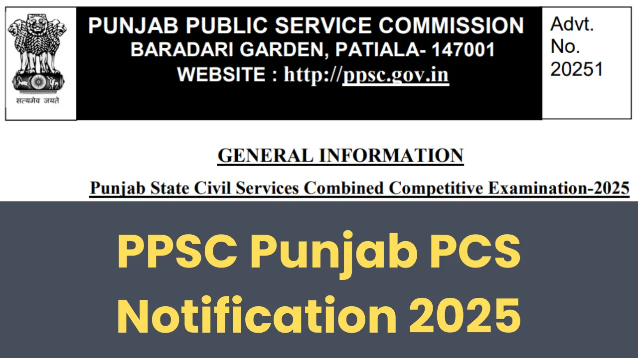 PPSC Punjab PCS Notification 2025