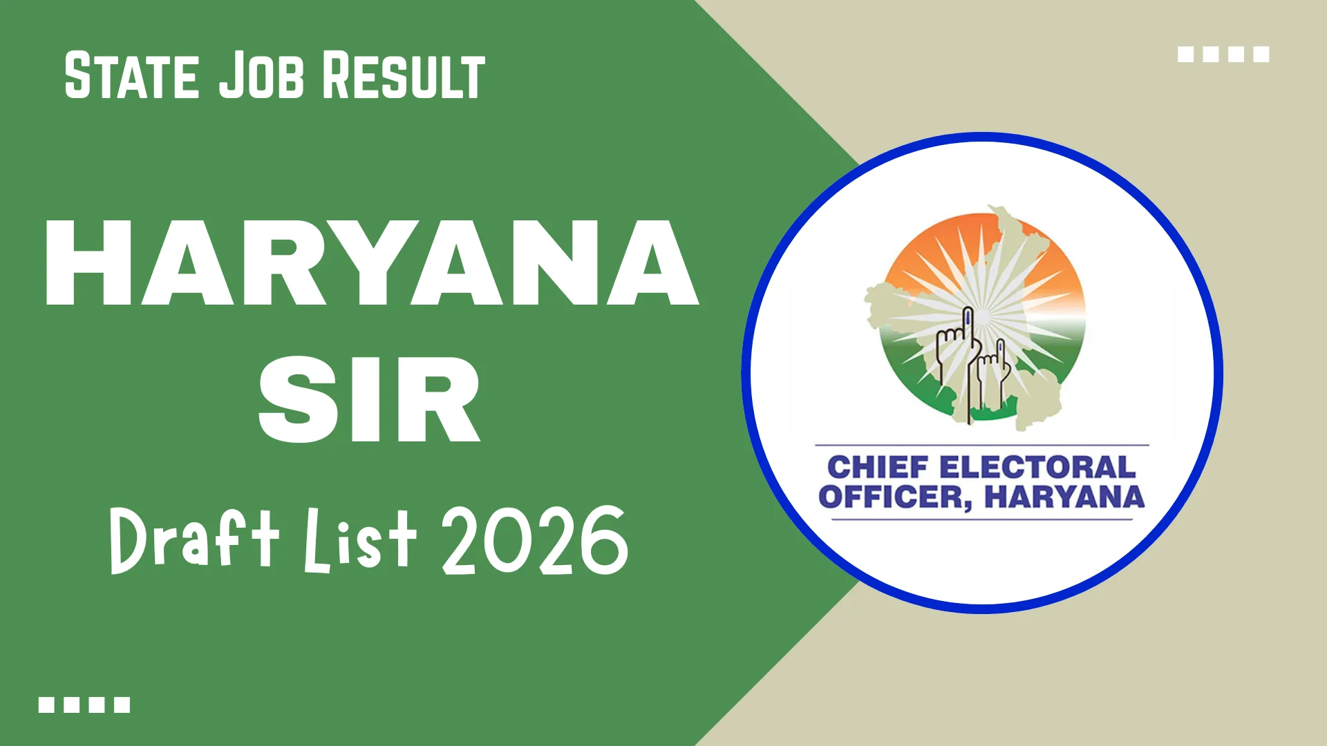 Haryana SIR Draft List 2026