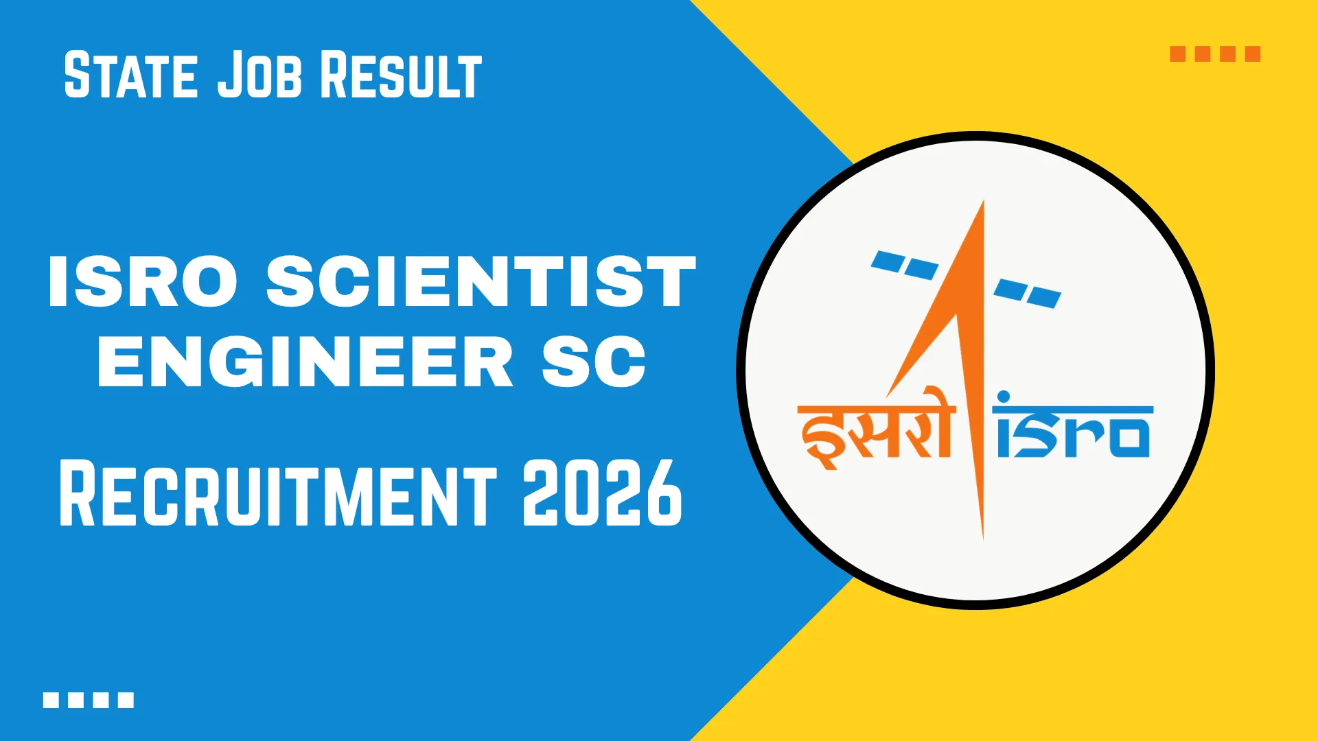 ISRO Scientist Engineer SC Recruitment 2026