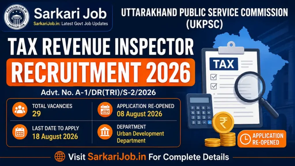UKPSC Tax Revenue Inspector Recruitment 2026