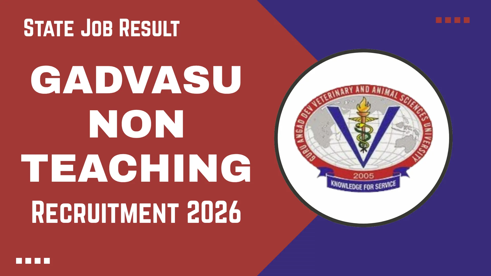 GADVASU Non-Teaching Recruitment 2026
