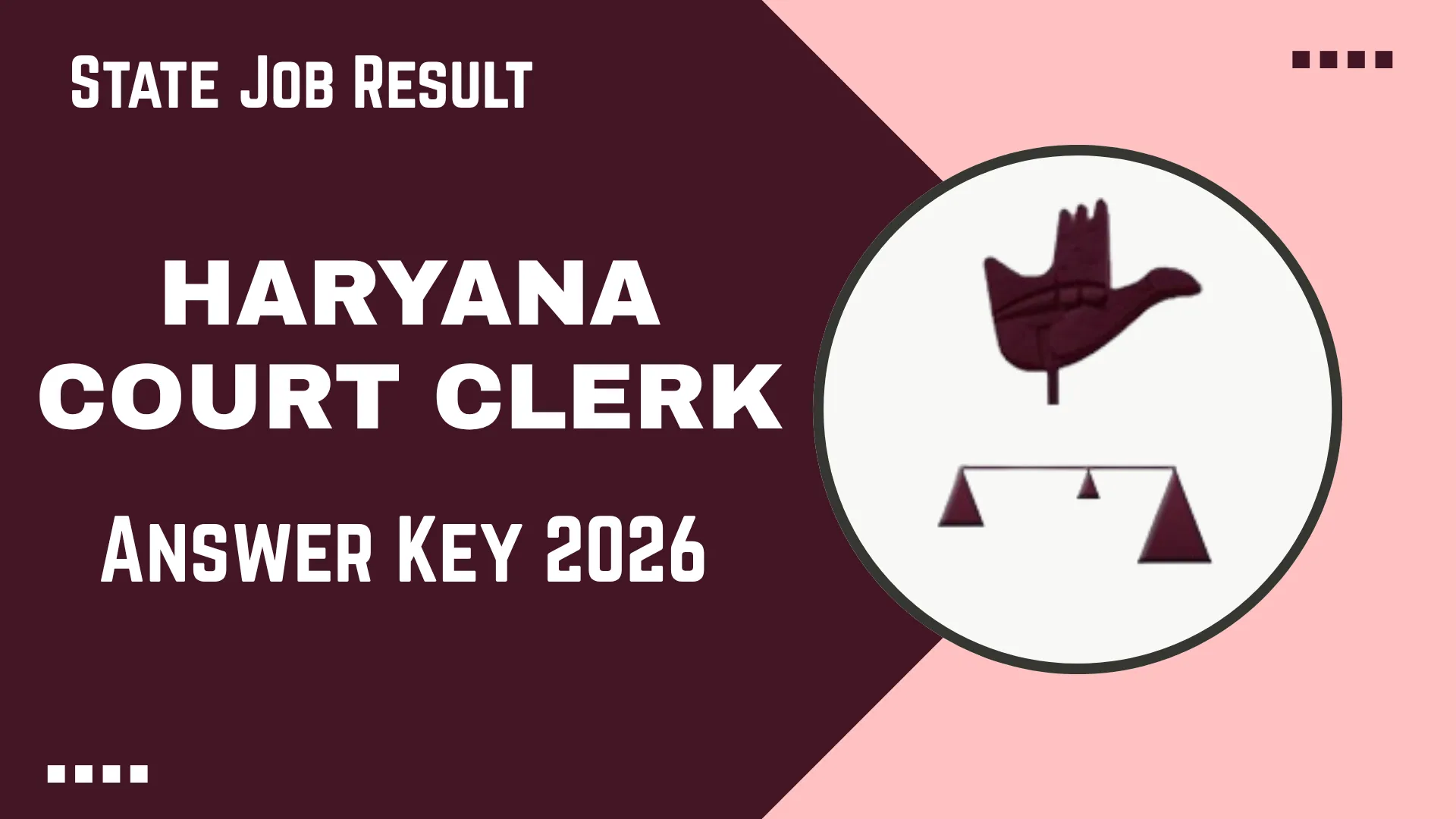 Haryana Court Clerk Answer Key 2026