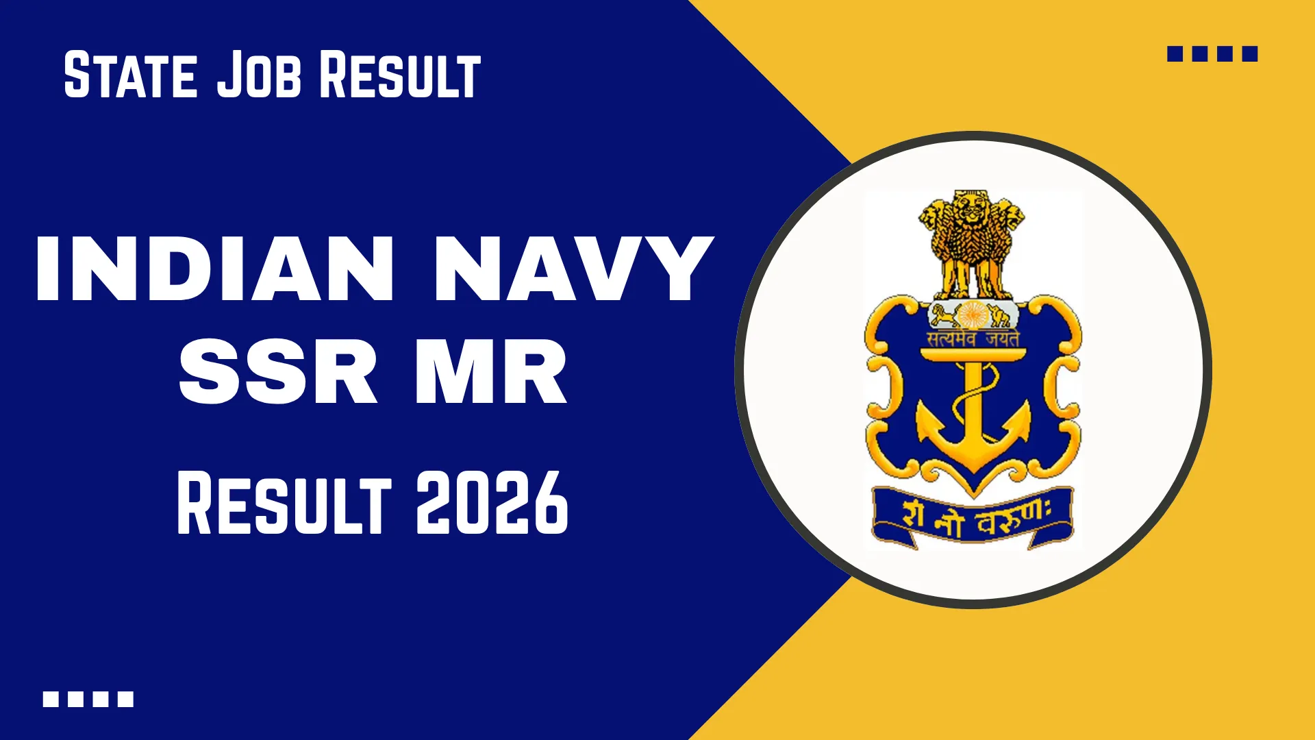 Indian Navy Agniveer SSR MR Result 2026