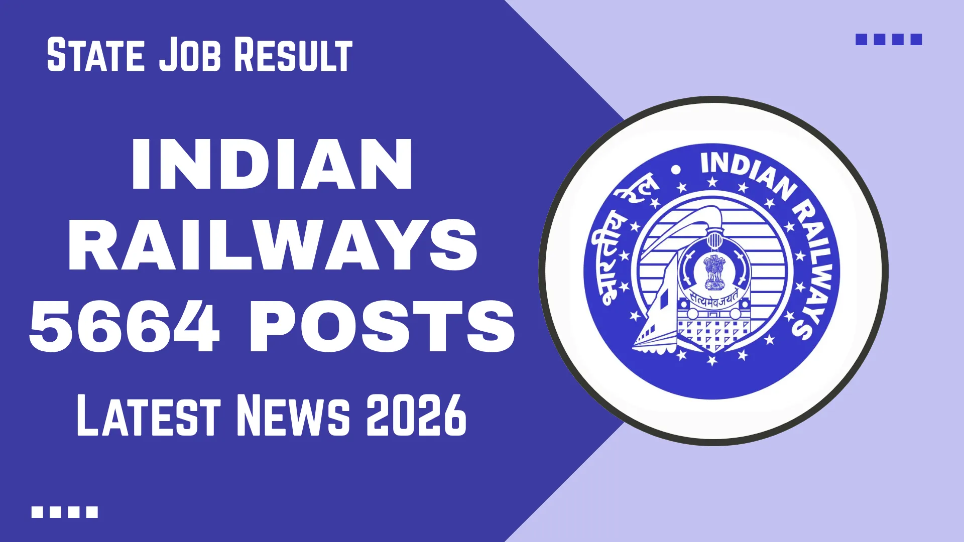 Indian Railways 5664 Posts Latest News 2026