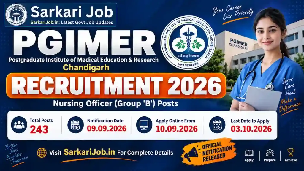 PGIMER Nursing Officer Recruitment 2026