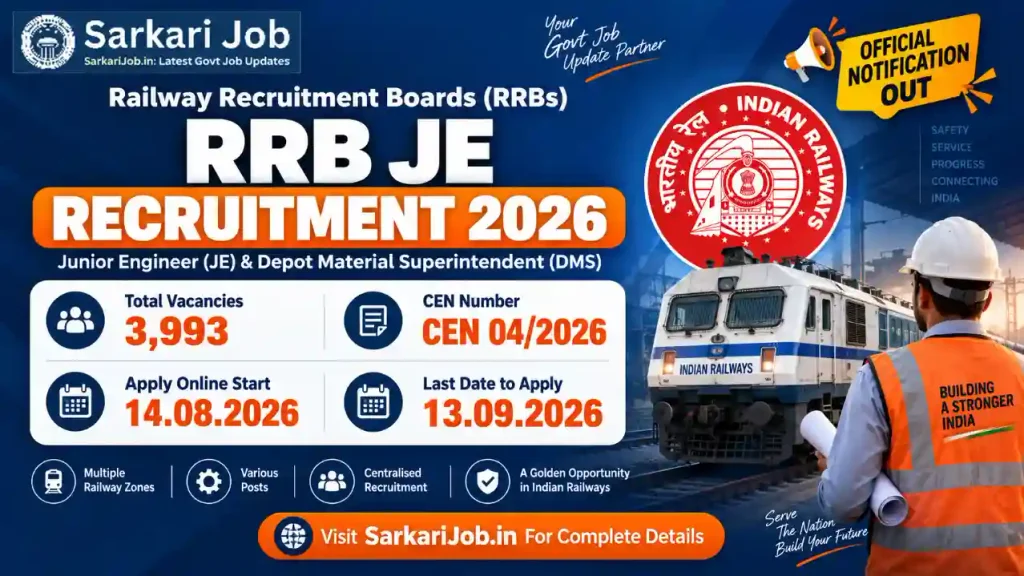 RRB JE Recruitment 2026