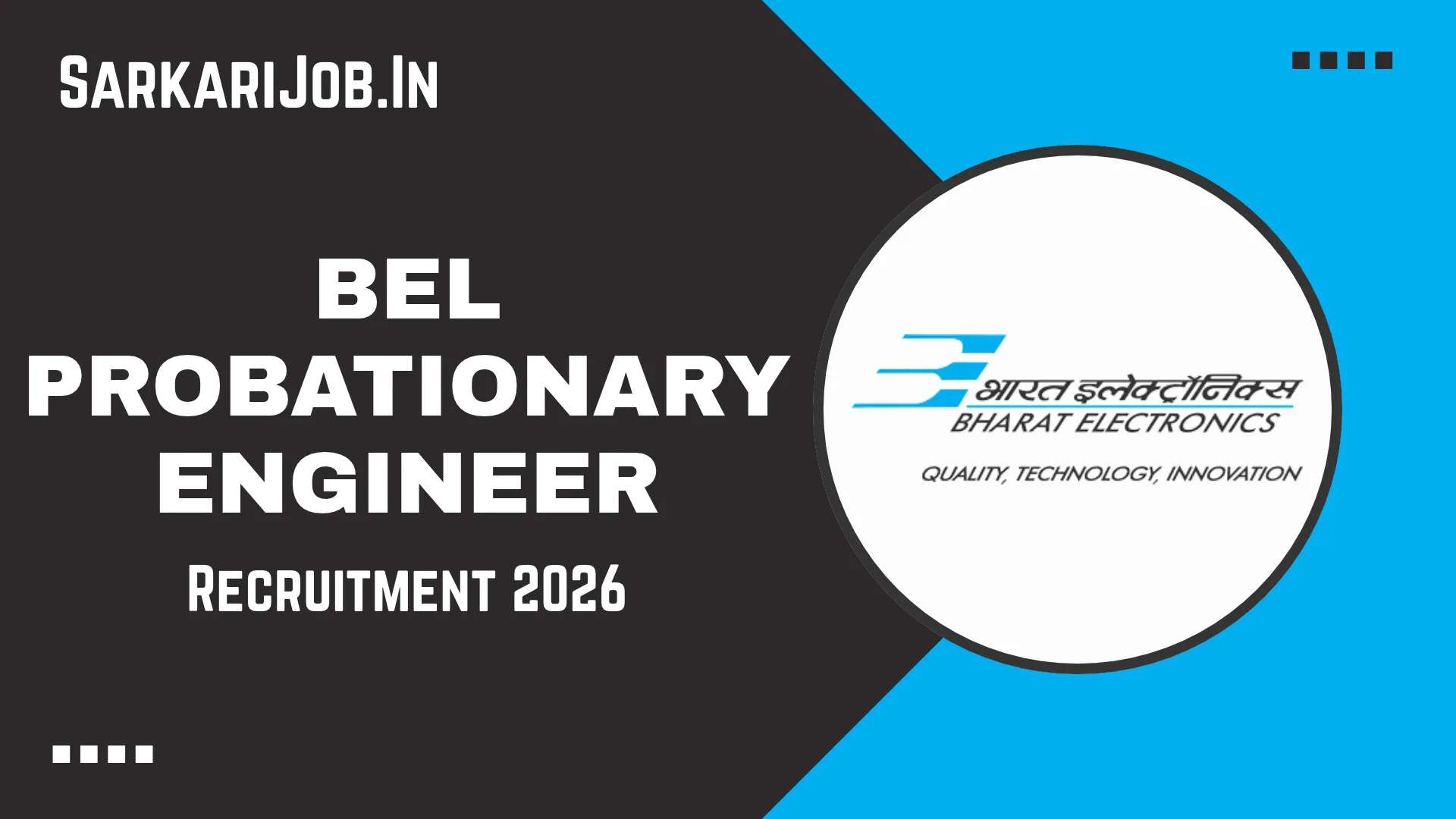 BEL Probationary Engineer Recruitment 2026