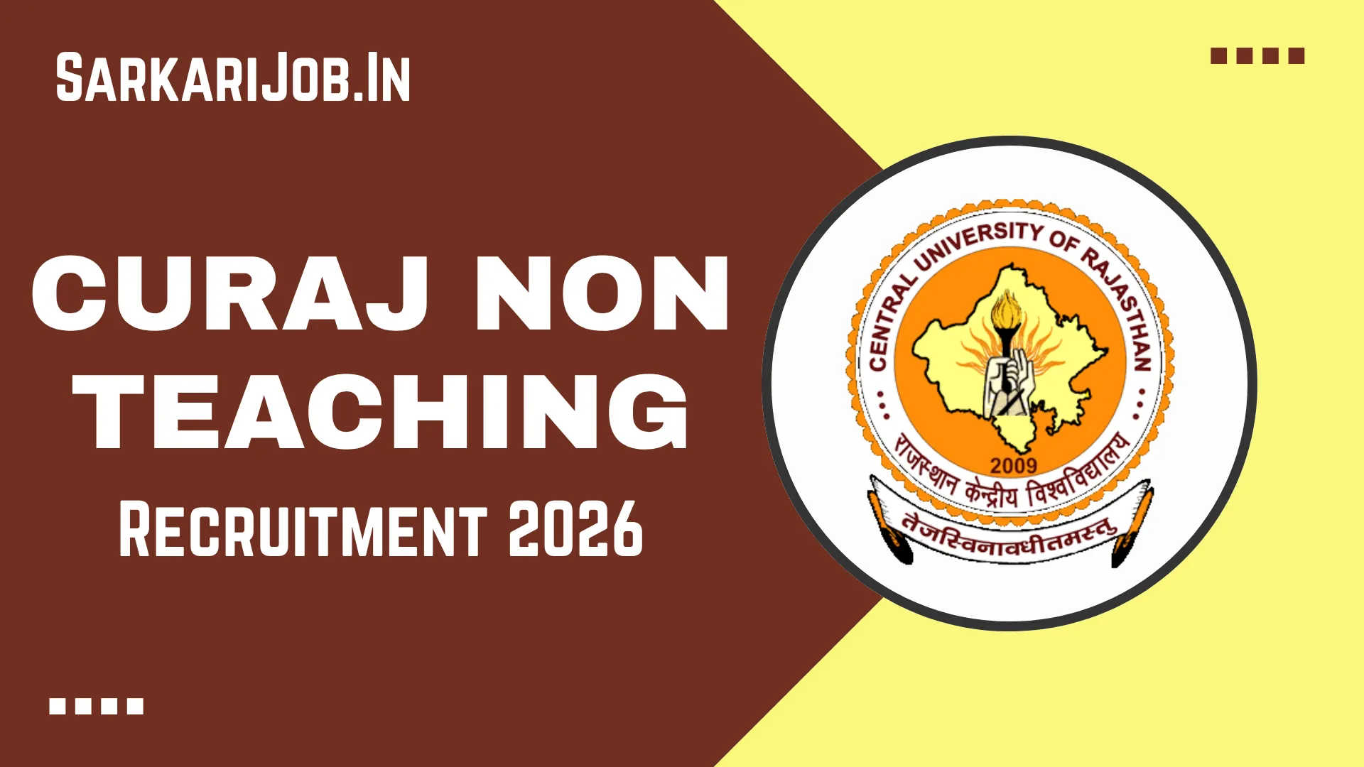 CURAJ Ajmer Non-Teaching Recruitment 2026