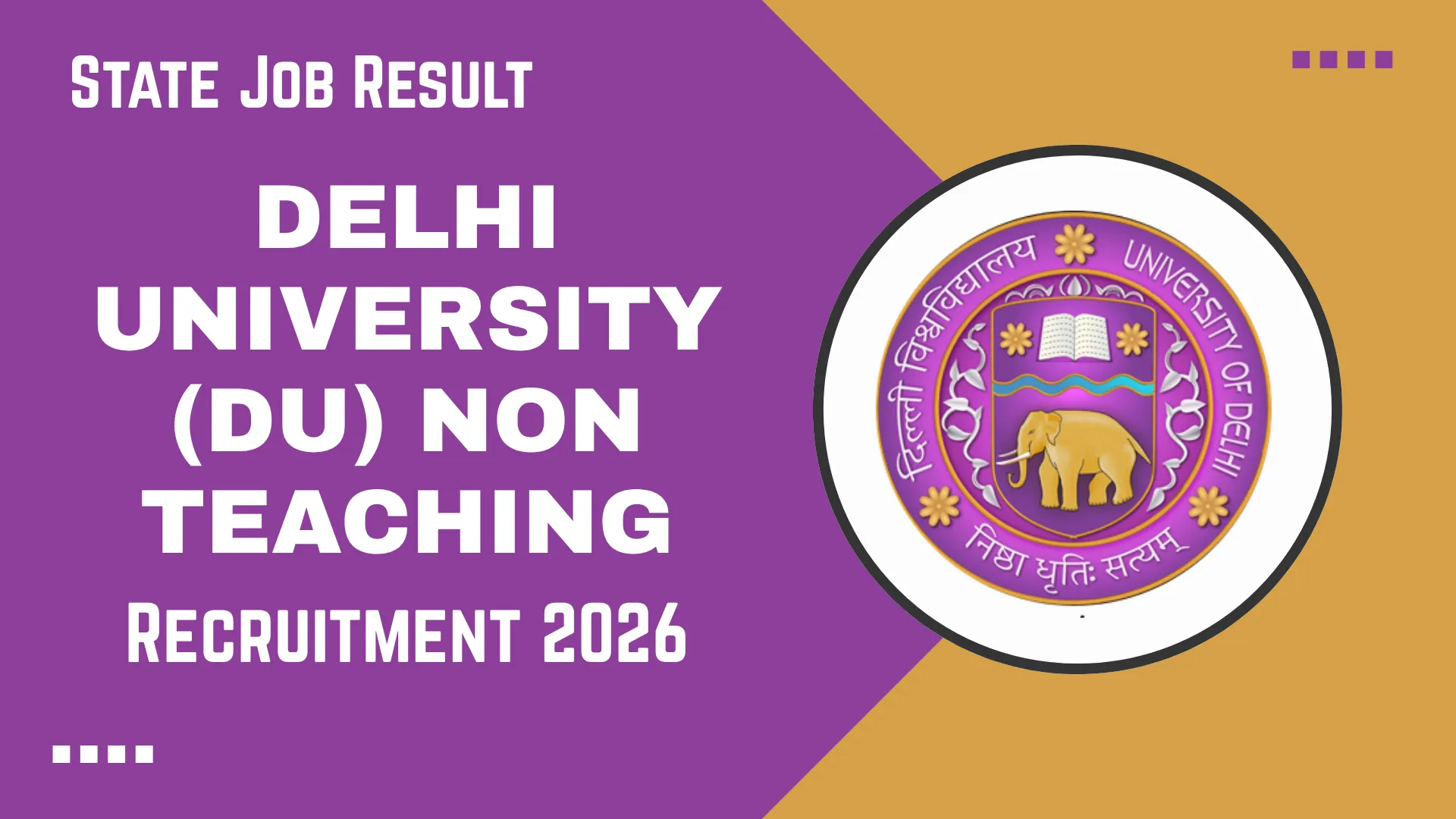 Delhi University (DU) Non-Teaching Recruitment 2026