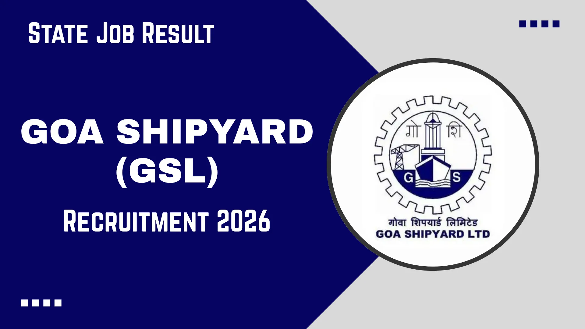 Goa Shipyard (GSL) Recruitment 2026