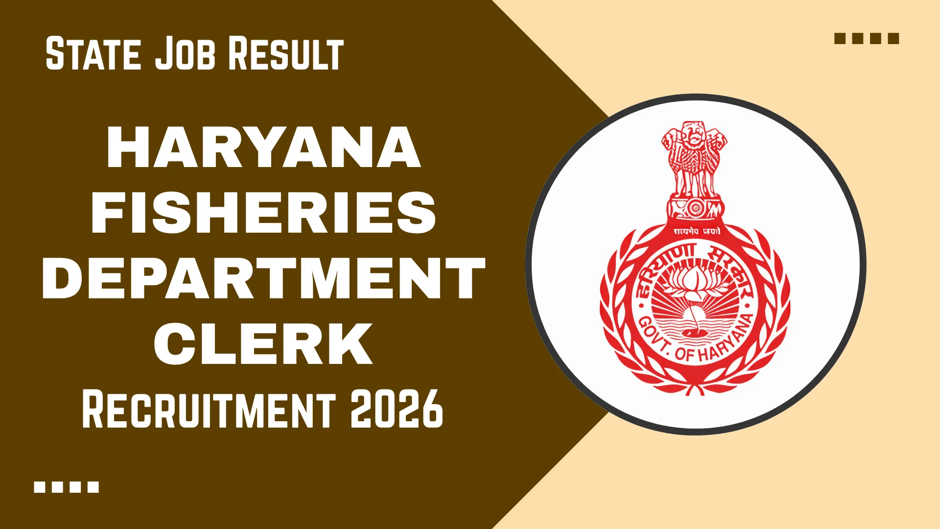 Haryana Fisheries Department Clerk Recruitment 2026