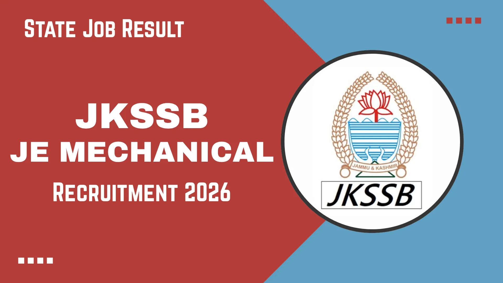 JKSSB JE Mechanical Recruitment 2026