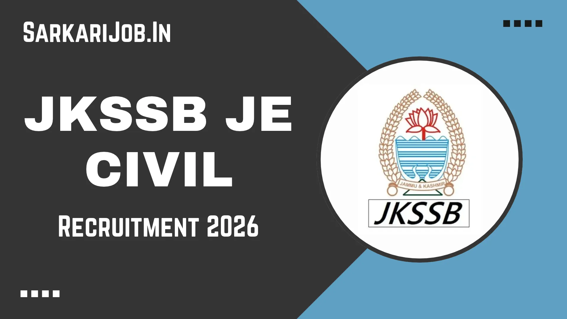 JKSSB Junior Engineer JE Civil Recruitment 2026