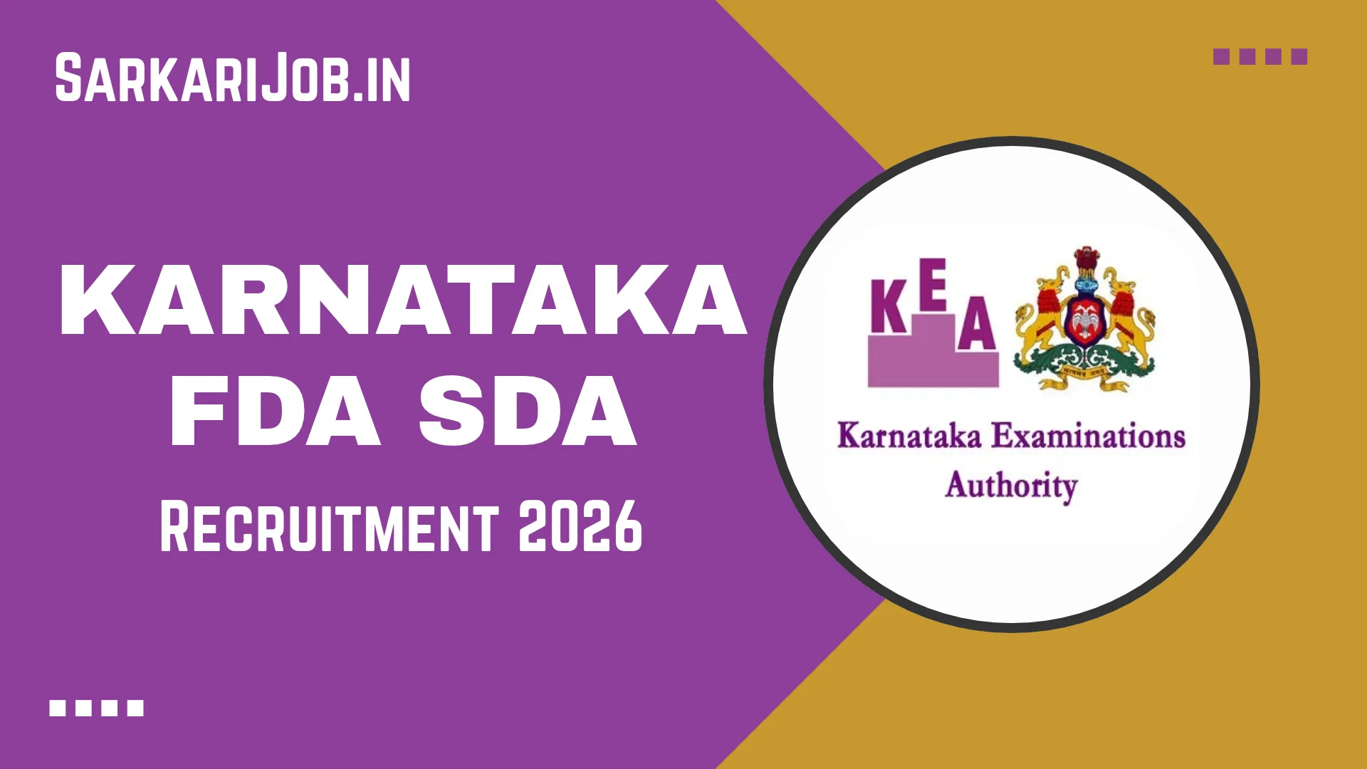 Karnataka FDA SDA Recruitment 2026