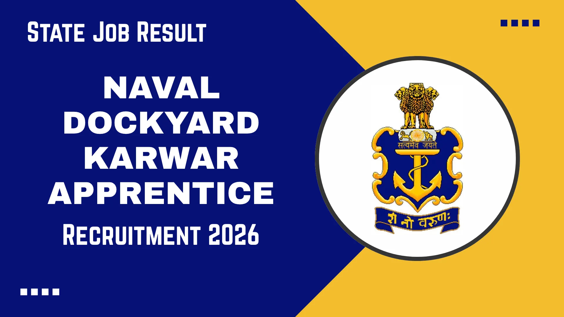 Naval Dockyard Karwar Apprentice Recruitment 2026