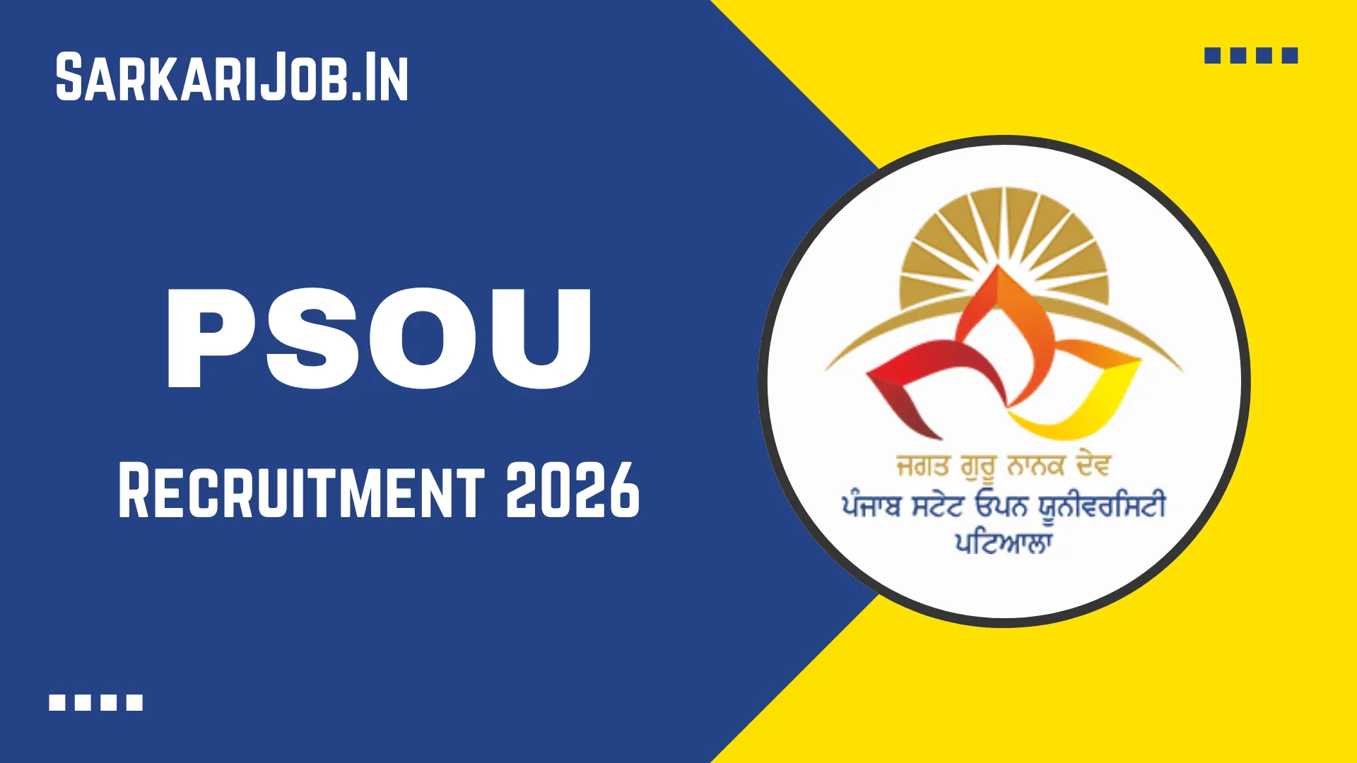PSOU Recruitment 2026