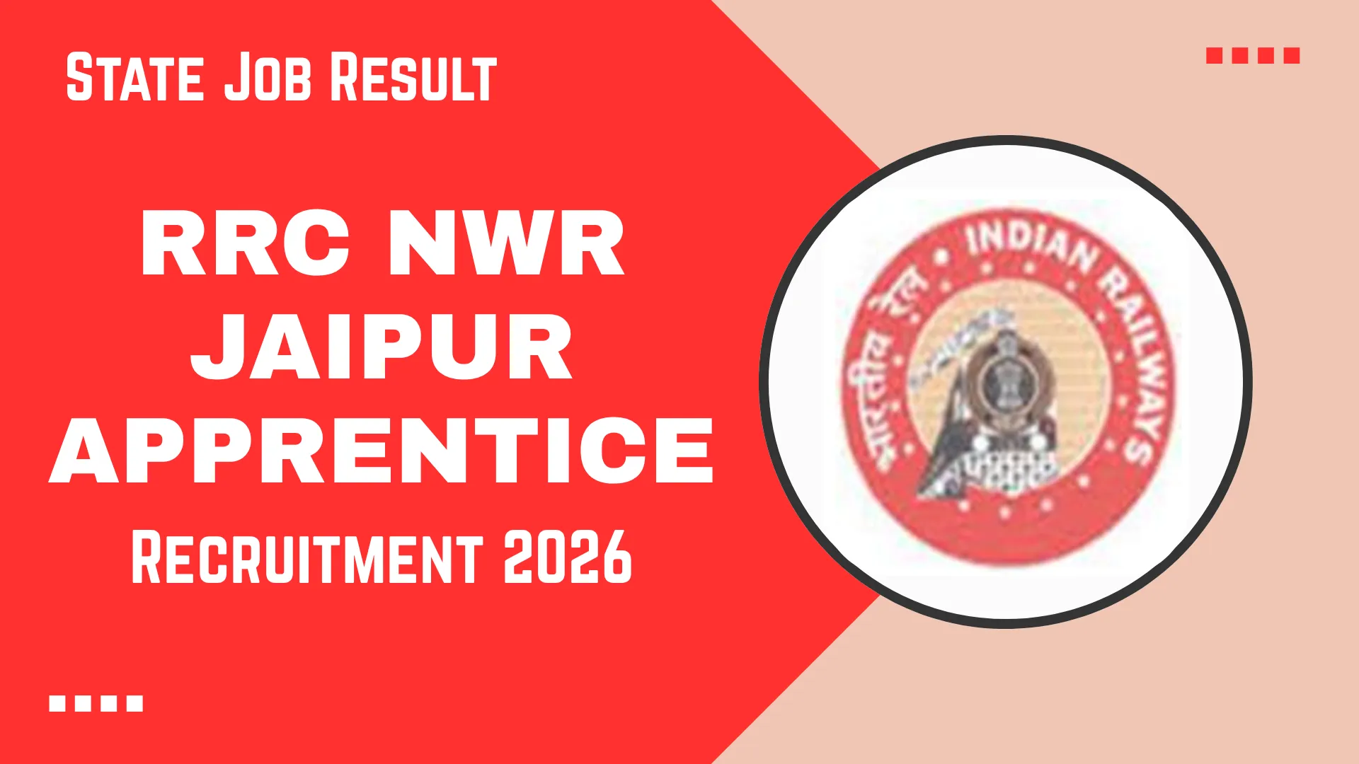 RRC NWR Jaipur Apprentice Recruitment 2026