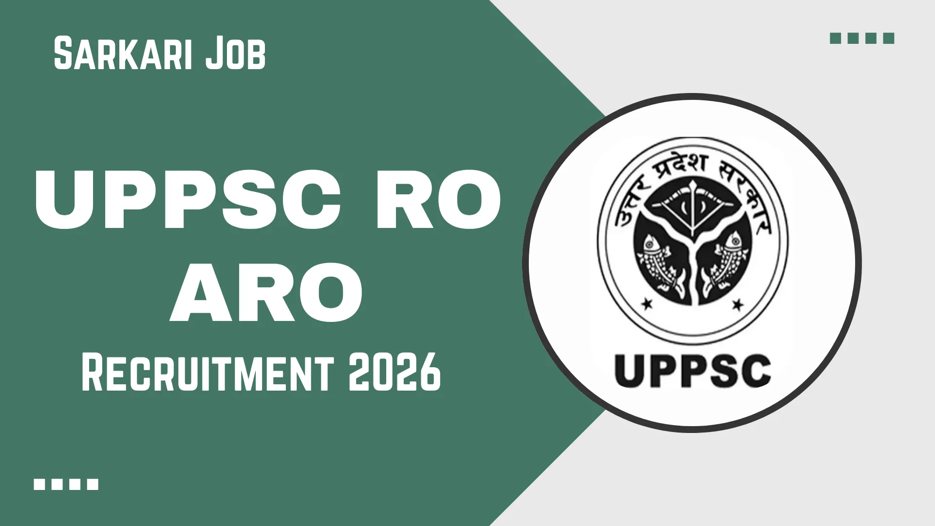 UPPSC RO ARO Recruitment 2026