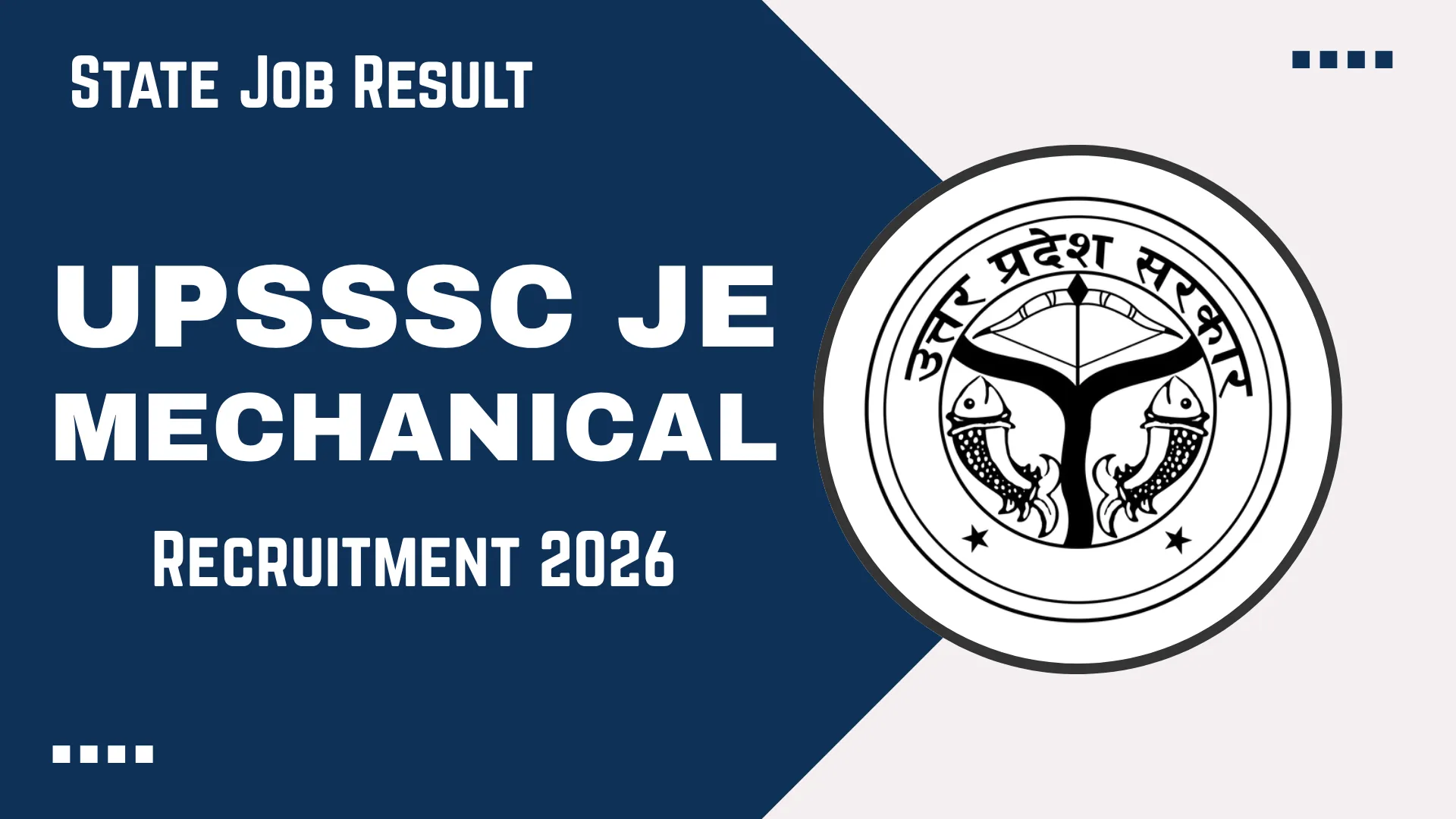 UPSSSC Junior Engineer Mechanical Recruitment 2026